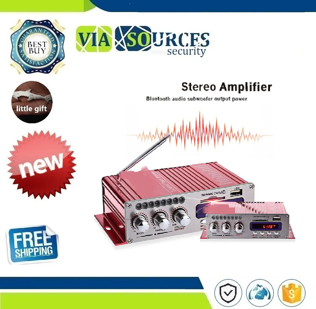 HY 502S 2CH Bluetooth Hi Fi супер выход баса мощный стереоусилитель с пультом дистанционного