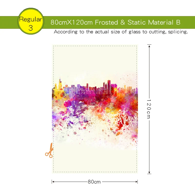 Витражная статическая пленка для окон, матовая, непрозрачная, уличная, стеклянная наклейка, домашний декор, цифровая печать, BLT234, очаровательный город - Цвет: Custom made size