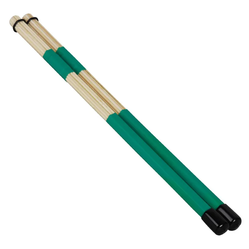 1 пара профессиональных барабанных палочек бамбуковые барабанные щетки ударные инструменты аксессуары - Цвет: Зеленый