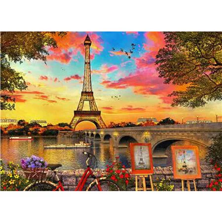 DIY 5D алмазная картина Эйфелева башня Вышивка крестиком Мозаика Алмазная вышивка башня Наклейки городской уличный Пейзаж Париж ориентир - Цвет: 5802353