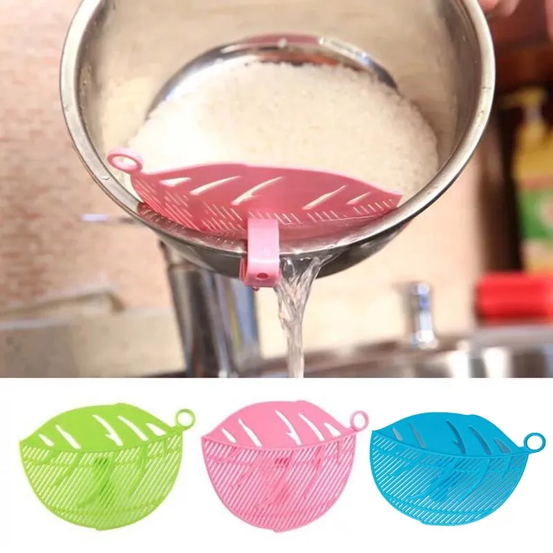 

Leaf Shape Clean Filter Rice Wash Sieve Beans Peas Cleaning Gadget Kitchen Clips Fruit & Vegetable Wash Tools