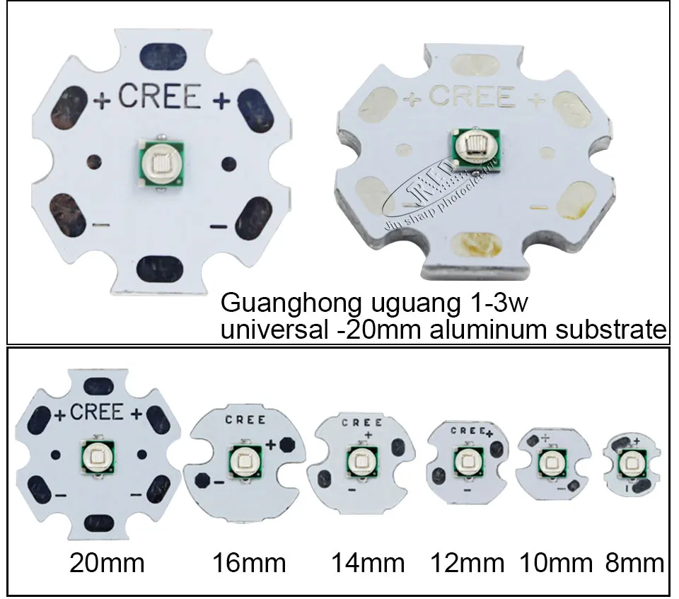 10 шт. cree XPE XP-E 3 Вт 3535 светодиодный chipUV 395 400 нм 420нм Светодиодный УФ-излучатель диод синий фиолетовый проверка стерилизации денег 20 мм pcb