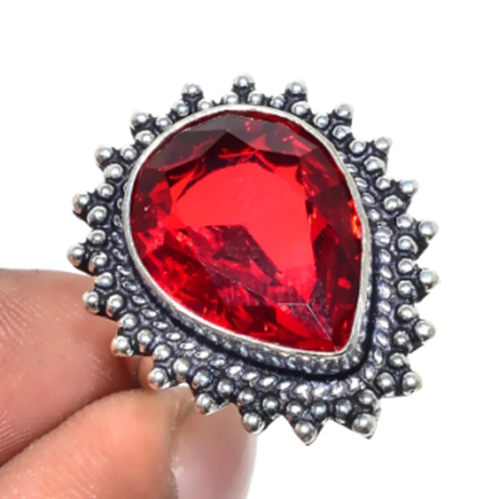 Кольцо Garnets с серебряным покрытием из меди Размер: 8 75 R4836 | Украшения и аксессуары