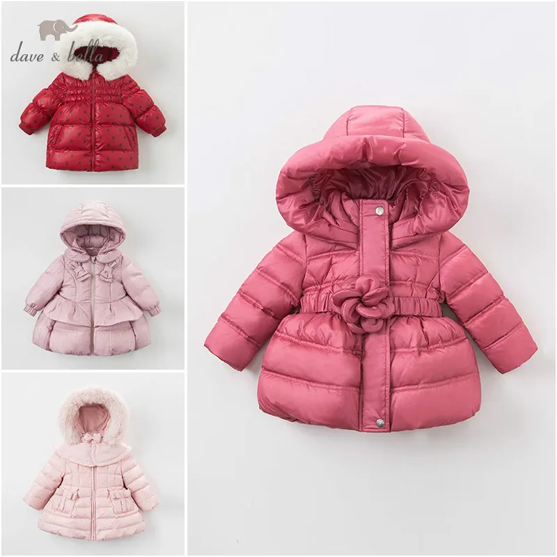 

Dave bella baby girls cute baby hooded padded coat outerwear down jacket