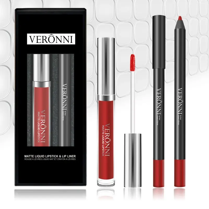 

Makeup Sets Waterproof Lip Liner Pencil Long Lasting Lipliner + Lipstick perfect combination Make up Sets Tools L4 WD49