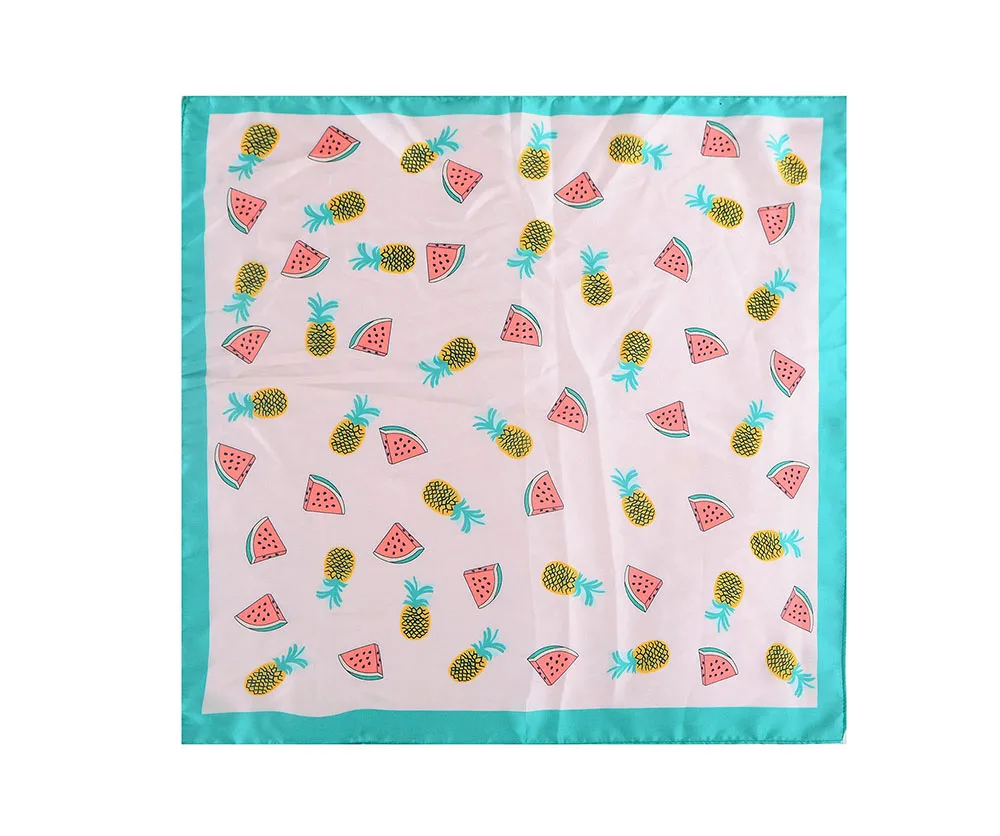 

Watermelon silk like square neck scarf/ head scarf/bag scarf