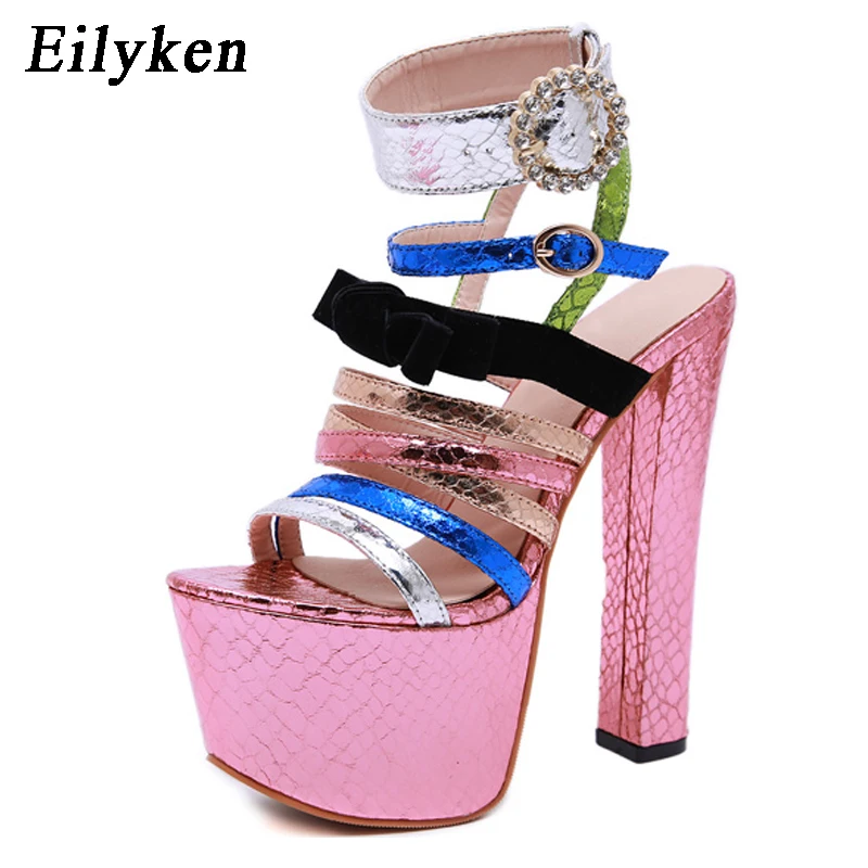 

Eilyken Extreme High heels Women Sandals Platform Pumps 17CM Ladies Dress shoes Sexy shoes Women Sandals size 34-40