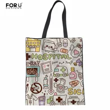 FORUDESIGNS/сумки для покупок медсестры, женские многоразовые сумки-тоут, сумки через плечо, сумки, эко женская сумка, сумки-шопперы, складные сумки через плечо