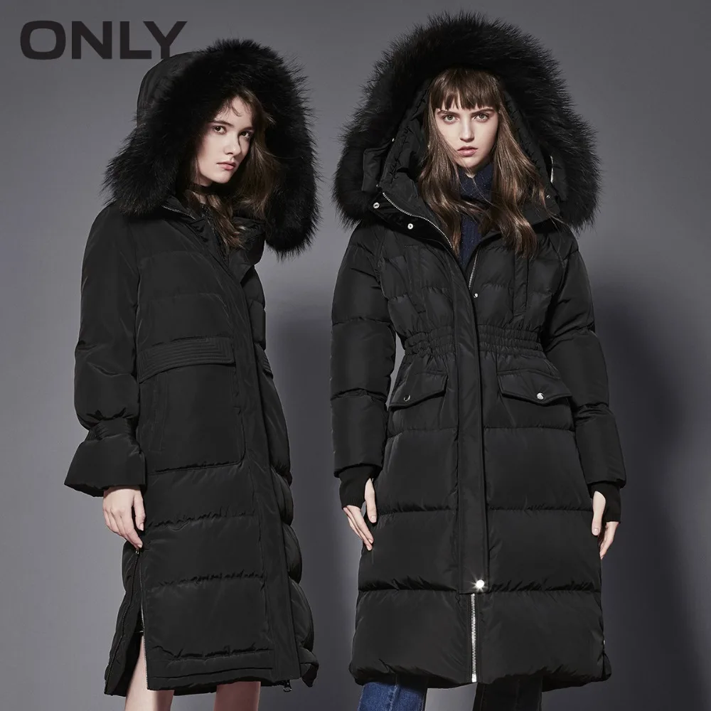 

ONLY Women's Raccoon Fur Collar Big Pocket Down Jacket|118312543