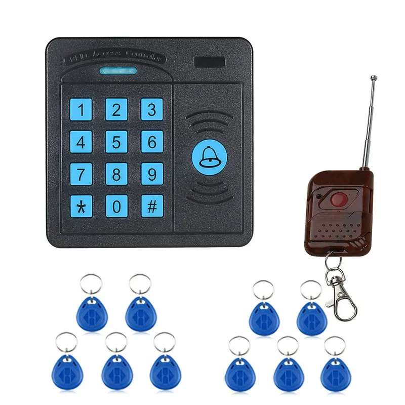 Door-Access-Control-Controller-ABS-Case-RFID-Reader-Keypad-Remote-Control-10-ID-cards-