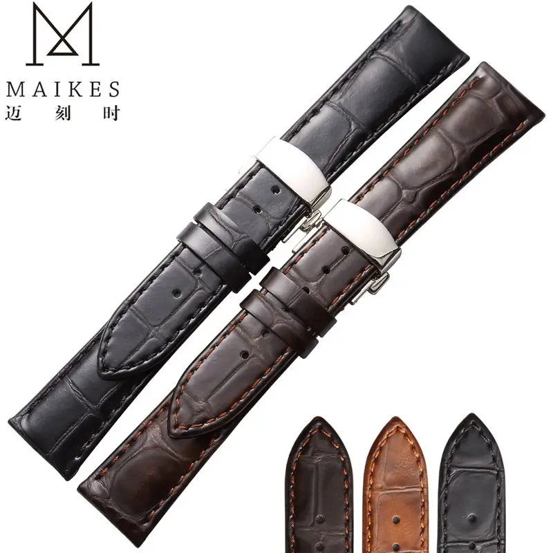 Ремешок для часов MAIKES роскошный коричневый ремешок из натуральной кожи с пряжкой