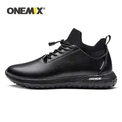 ONEMIX женская повседневная обувь модные дышащие прогулочные сетчатые уличные кроссовки мягкие кожаные черные легкие брендовые кроссовки