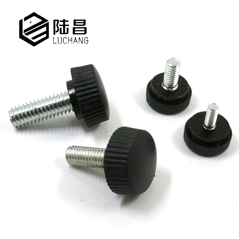 

LUCHANG Free Shipping 50pcs M5 M6 Black Bakelite Hand Screw Round Fillister Head Plastic Hand Screw (Head Diameter 16mm)