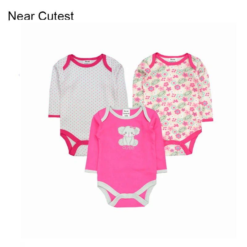 Детский хлопковый комбинезон с длинным рукавом 3 шт./лот|baby girl vintage clothing|baby simclothing