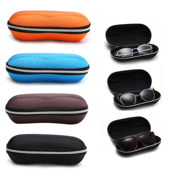 

Sale Portable Fiber Colorful Cover Sunglasses Case For Women Glasses Box With Zipper Eyewear Cases Eyewear Accessories