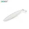 ZHUKOU-Colgante pequeño de hojas de otoño de estilo coreano, 10x68mm, dijes de cristal de Metal para accesorios de joyería, modelo: VD410 ► Foto 1/6
