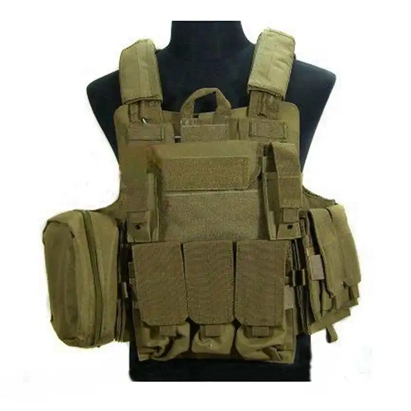 Охотничье снаряжение для одежды Тактический Жилет Molle CIRAS Airsoft Боевой Жилет W/чехол для журналов Разъемный бронежилет - Цвет: Sand