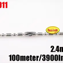 2,4 мм Шаровая цепь из нержавеющей стали соединитель в виде бамбука цепи бисерное ожерелье 100 м/3900 дюйма/Лот Ювелирные изделия части ZX011