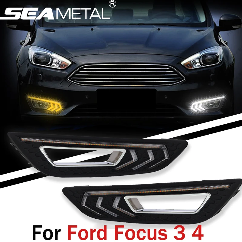 

For Ford Focus 3 4 2015 2016 12V Car LED DRL Daytime Running Lights Waterproof Auto Lamp Super Bright Day Lights car Accessories