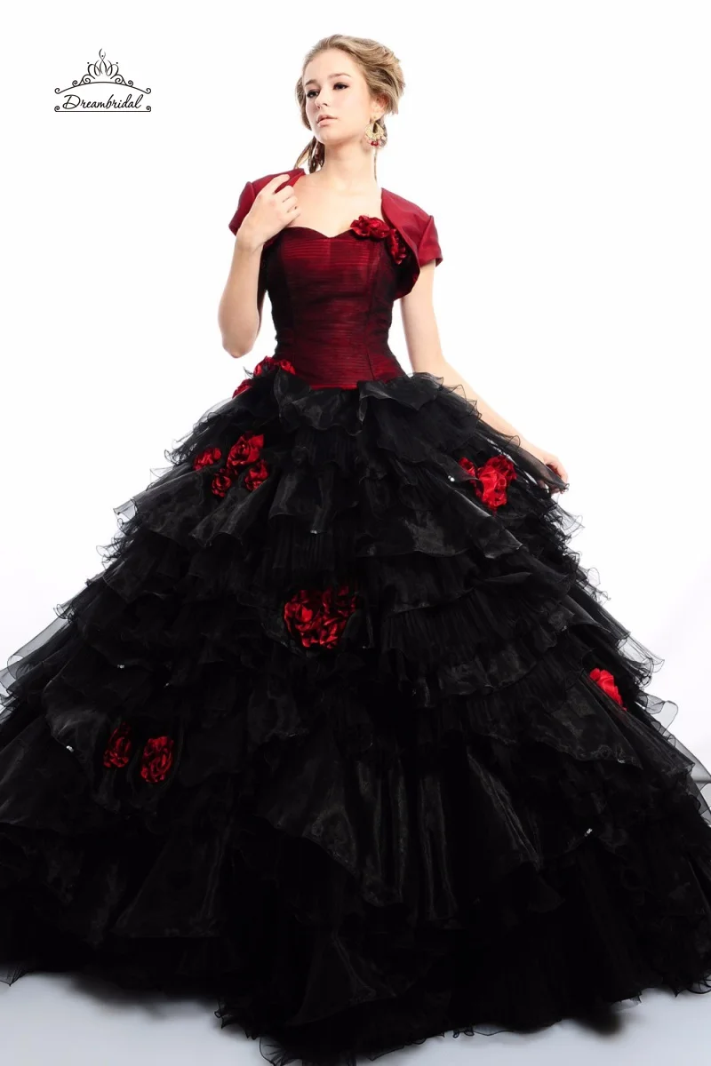 Rouge et Noir des Robes De Quinceanera avec des Vestes ...