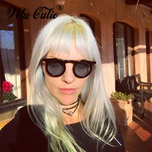 WHO CUTIE, черные круглые готические солнцезащитные очки для женщин и мужчин, фирменный дизайн, Ретро стиль, круглая оправа, солнцезащитные очки, 684