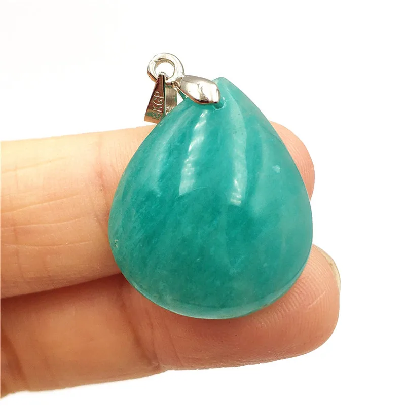 

Natural Amazonite Pendant 24x20x8mm Water Drop Gemstone For Party Anniversary Gift Crystal Healing Stone Women Men Pendant AAAAA