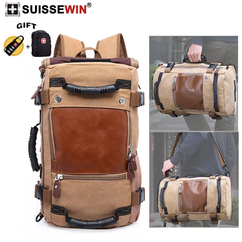 

2019 NEW brand Fashion male canvas fabric rucksack laptop backpack Large Capacity designer bag casual travel for men and women