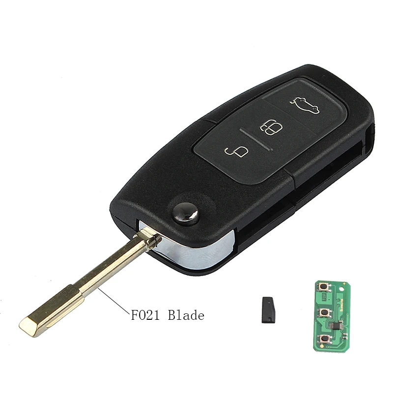 3 кнопочный складной ключ брелок 433 МГц с чипом 4D ID60 для Ford FOCUS 1998 2005 MONDEO 2001 2007 TRANSIT