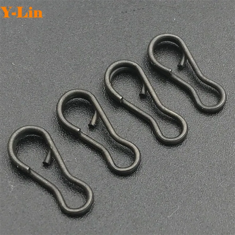 

50pcs Carp fishing multi clips quick change connector matte black easy link swivels snap terminal tackle rolling swivels