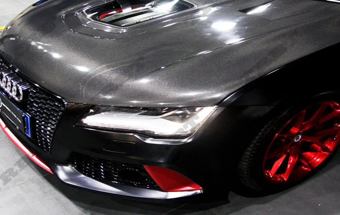 11-14 AUDI A7 S7 RS7 TSC STYLE CARBON Fiber Glass Hood(3)