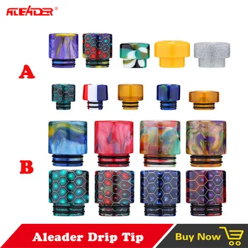 

Original Aleader Drip Tip set 810 drip tips box 8 in 1 /10 in 1 Mix mouthpiece wide Bore PEI drip tip for 810 thread tank