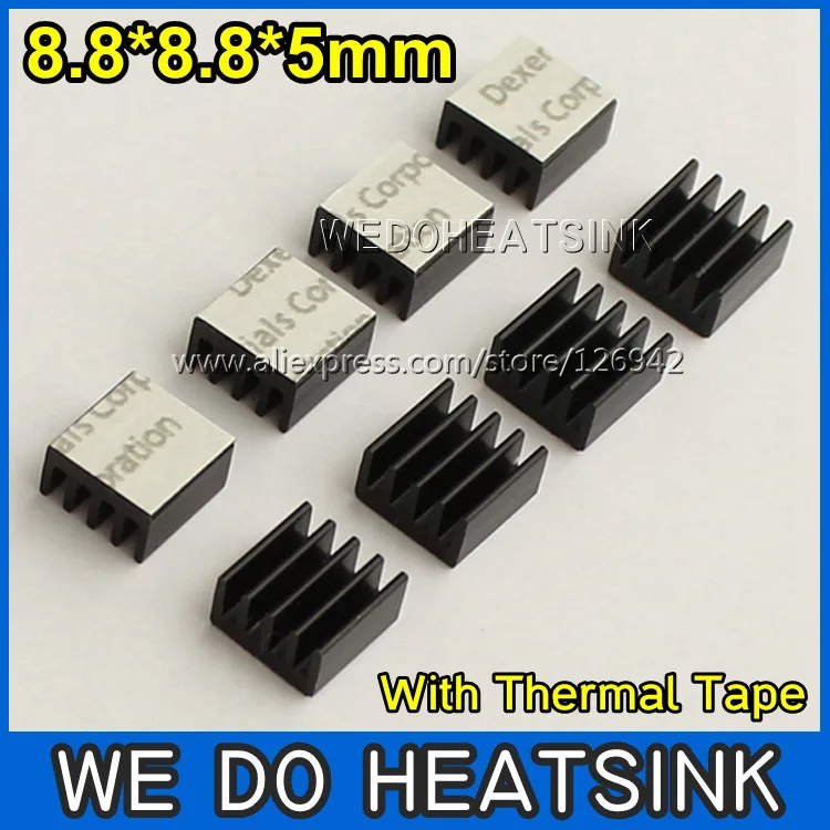 20pcs 8.8x8.8x5 mm Black Ram Heatsink Chipset Aluminum Heat Sinks With