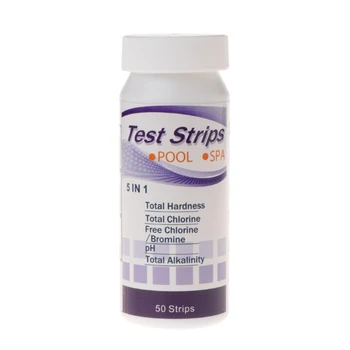 

50pcs Water Test Strips 5 in1 Pool Spa pH Chlorine Alkalinity Bromine Hardness