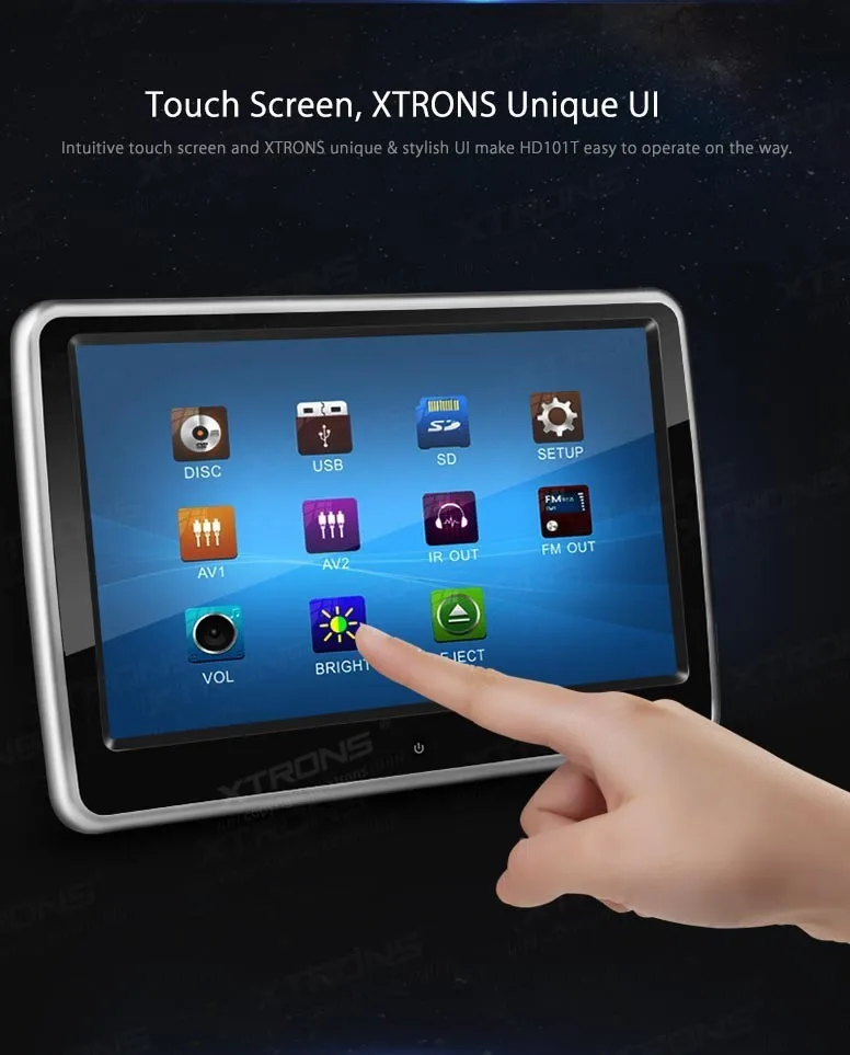 Flash Deal XTRONS 10" Touch Screen Car Pillow Active Headrest Monitor DVD/USB/SD Player Game Disc 2