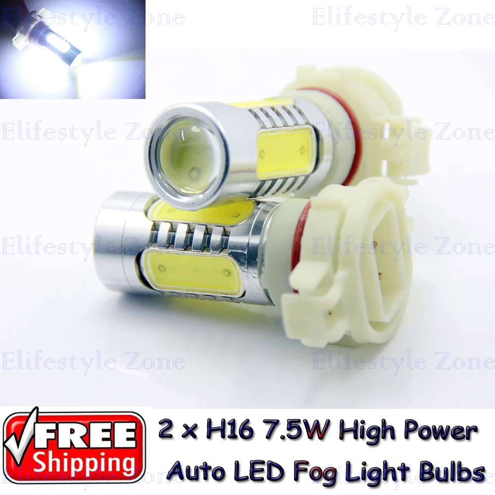 

2 x Newest H16 7.5W COB High Power LED Auto Fog Lihgt Bulbs Super White Daytime Running Light Bulbs