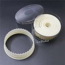 9 шт./компл.) гофрированный борт в форме круга Высококачественная нейлоновая пластиковая упаковка для печенья сладости и конфеты нож для еды для DIY выпечки Кондитерские инструменты