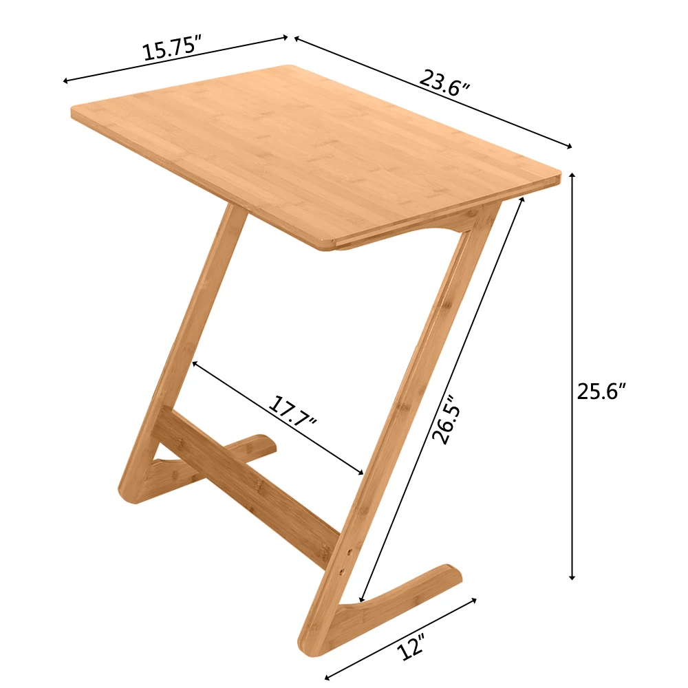 Z-shaped Sofa Side Coffee Table Basse Bamboo Color Side Tables 60*40*65cm