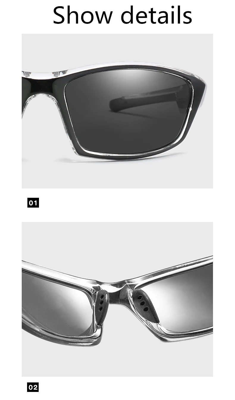 2019 new polarized men's sunglasses UV400 anti-radiation square frame ladies sunglasses fashion brand sports driving sunglasses (10)