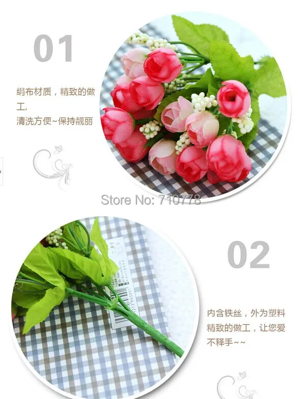 Высококачественный цветочный букет из искусственных цветов мини чайный бутон маленькая Роза Камелия для украшения дома diy бонсай из цветов
