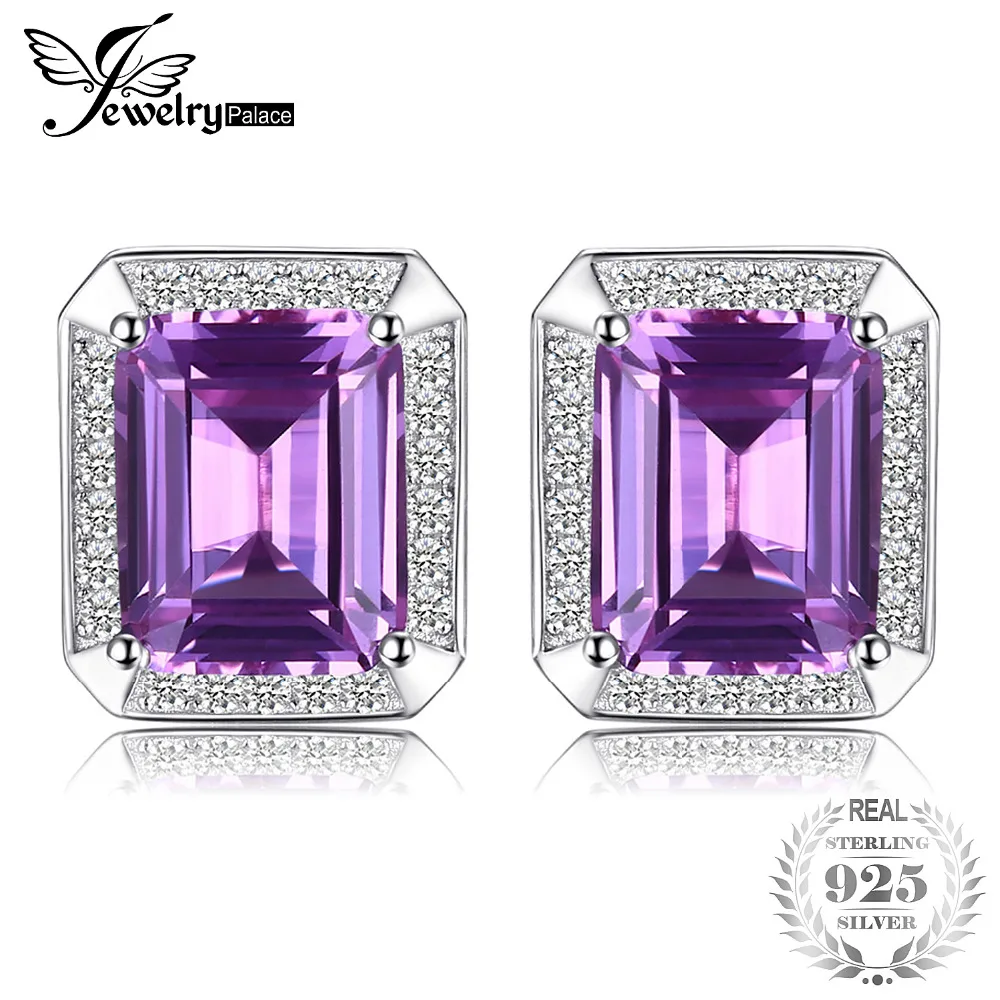 

Jewelrypalace Men Luxury 8.6ct Created Alexandrite Sapphire Cufflinks 925 Sterling Silver 2018 New Fine Jewelry For Men Fashion