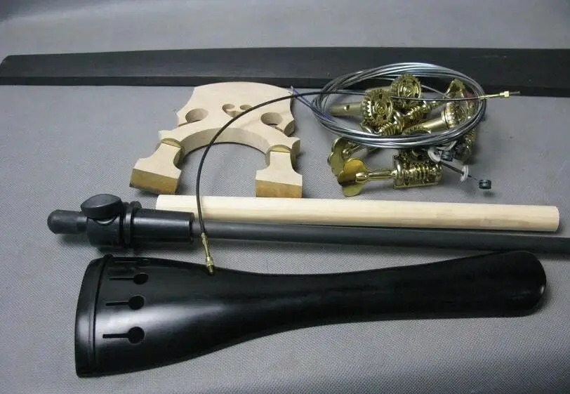 One set 3/4 double bass accessories. tailpiece, fingerboard,soundpost