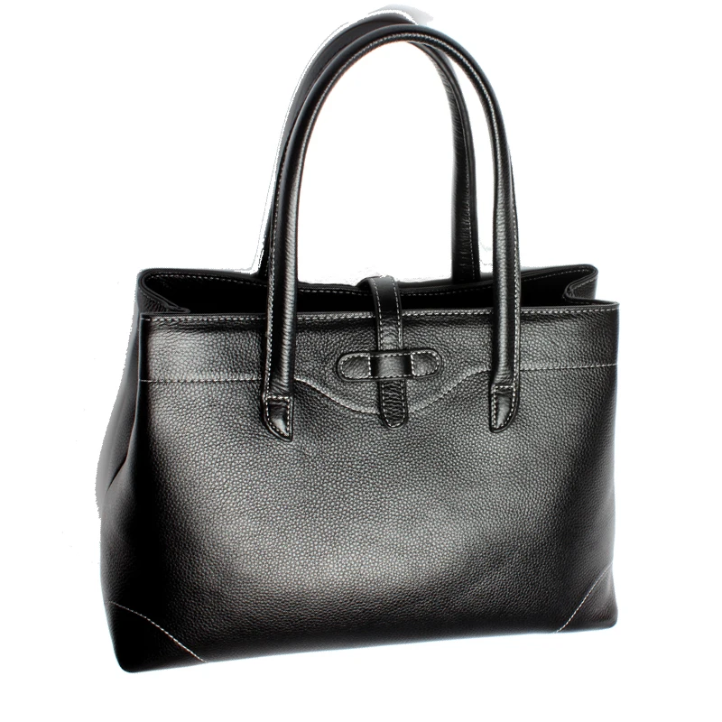 

Women Fashion Casual Genuine Cow Leather Handbags Shoulder Bags Solid Lady Top Handle Tote Bags Black Grey
