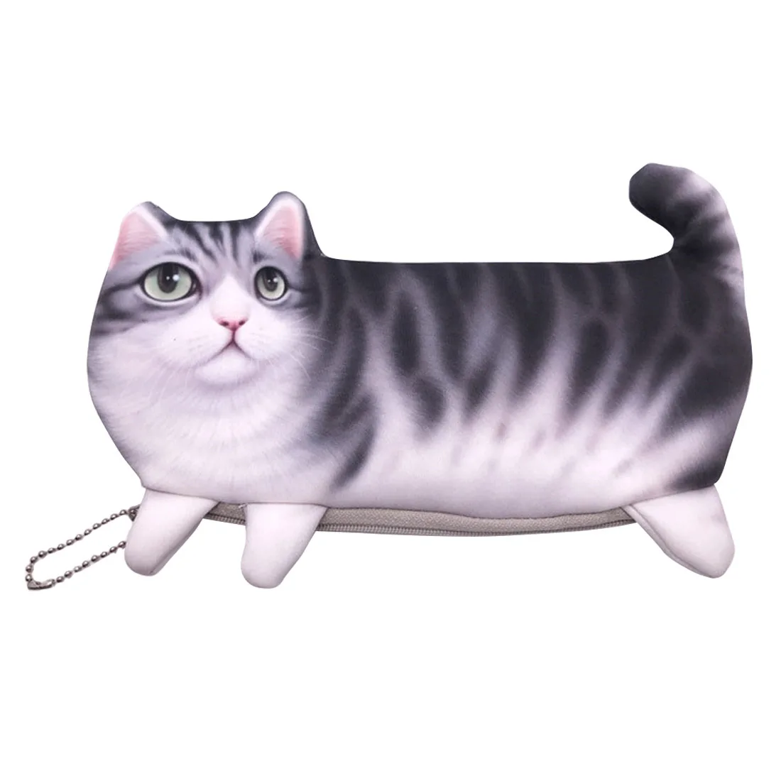Мода Kawaii Новинка моделирование мультфильм кошка креативный пенал для карандашей милая мягкая ткань школьные канцелярские ручки сумка подарки - Цвет: Black Back Cat