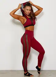 Vertvie женский сексуальный для спортзала Йога Наборы Спортивная одежда фитнес сетка лоскутный спортивный костюм Женская одежда для бега