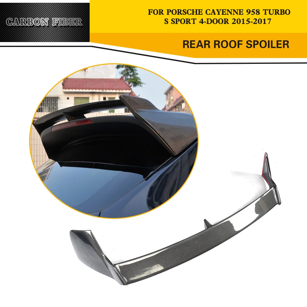 Car Styling Carbon Fiber Racing Rear Roof Spoiler Lip for Porsche