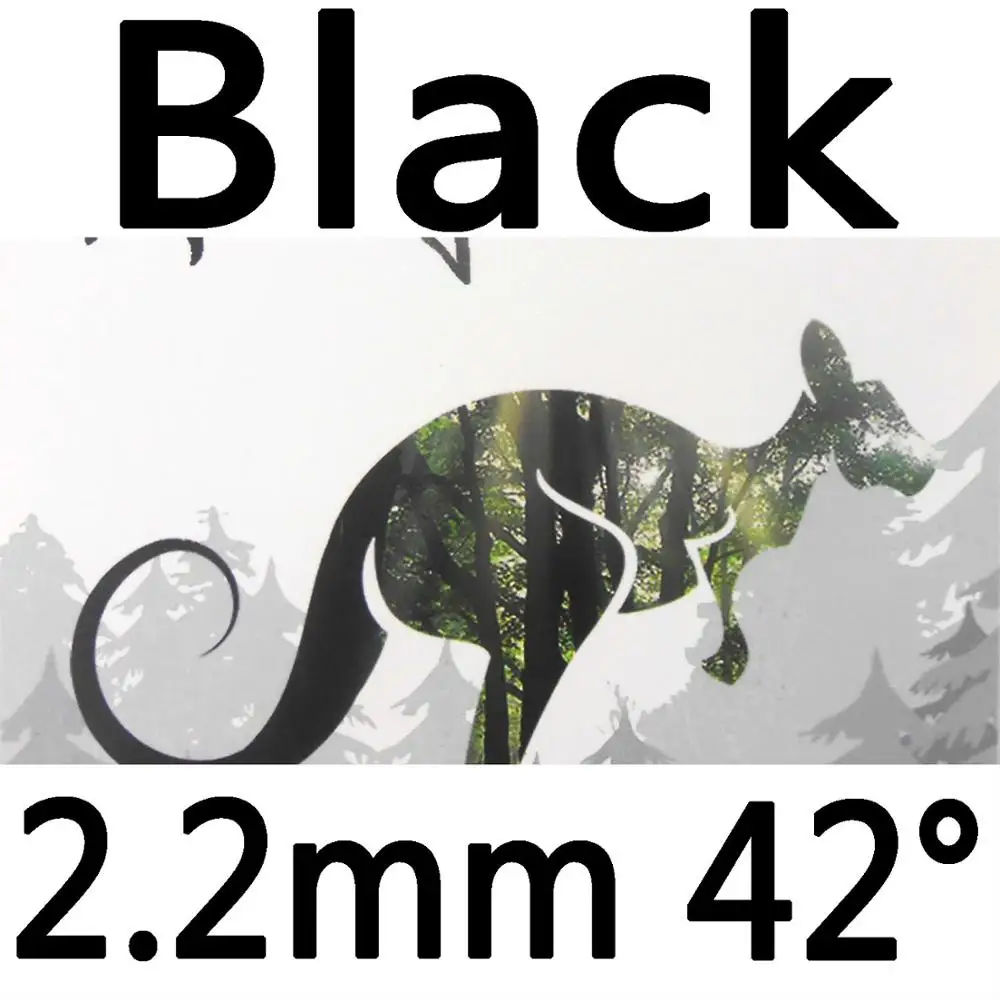 61 секундный кенгуру Pips-в настольном теннисе резиновый с белой губкой - Цвет: black 2.2mm H42
