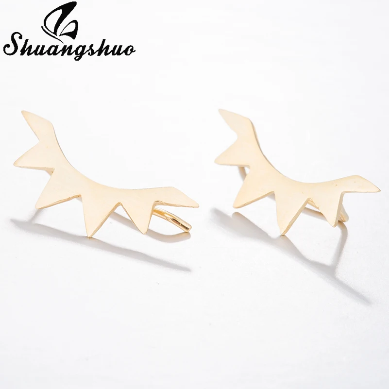 Shuangshuo Sunburst серьги подъемники для ушей гвоздики женщин геометрические