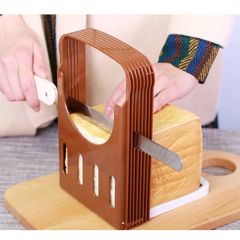 

New EU Design ABS+Plastic Foldable cozinha Bread Slicer for Bread/ loaf/ toast Cutting-cuts Even Slices Free Shipping