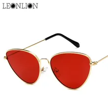 LeonLion, Ретро стиль, кошачий глаз, солнцезащитные очки, женские, брендовые, дизайнерские, маленькая оправа, сплав, солнцезащитные очки, отражающие, зеркальные, UV400 очки