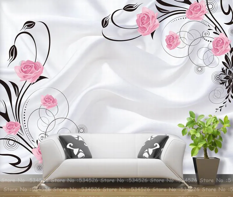 Papier Peint Fleur Blanche Photo 3d Magnifique Papier Peint